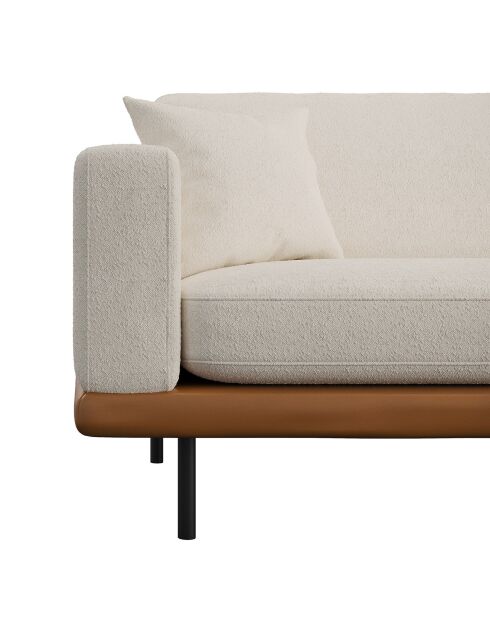 Bouclette 2-zitsbank Pioni crème/cognac - 178x90x85 cm