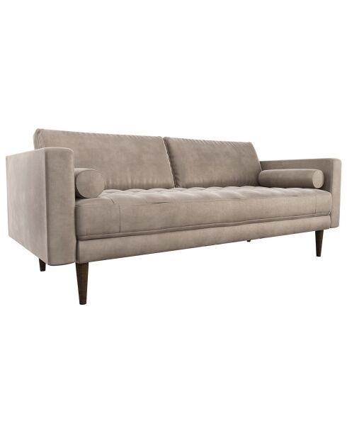 Beiges 4-Sitzer-Samtsofa Jakob - 219x85x77 cm