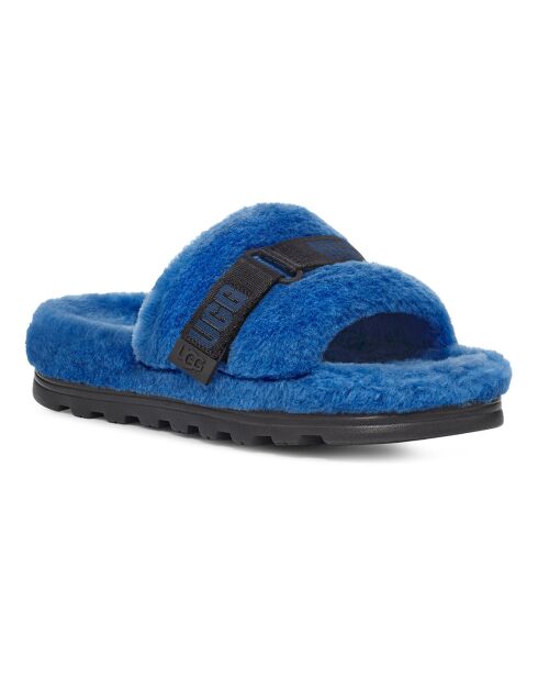 Chaussons en Peau de Mouton Fluff Up bleues