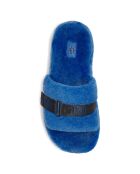 Chaussons en Peau de Mouton Fluff Up bleues