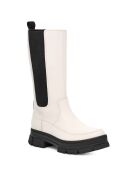 Bottes en Cuir Ashton High Chelsea blanches