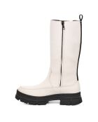 Bottes en Cuir Ashton High Chelsea blanches