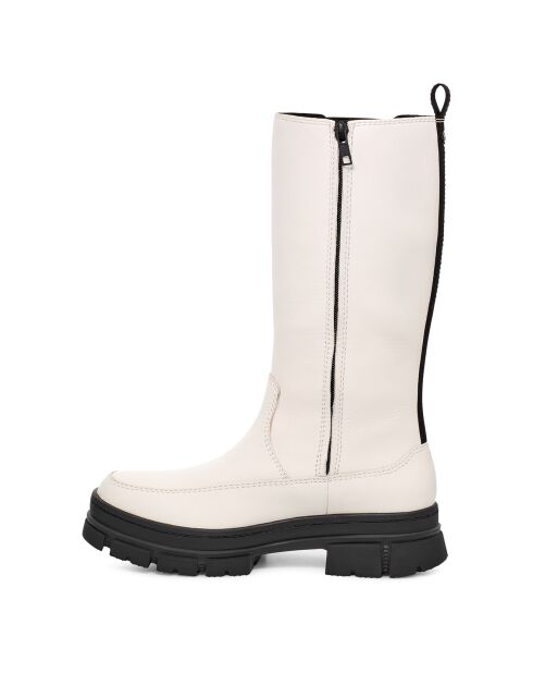 Bottes en Cuir Ashton High Chelsea blanches