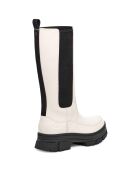 Bottes en Cuir Ashton High Chelsea blanches