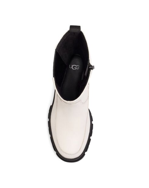 Bottes en Cuir Ashton High Chelsea blanches