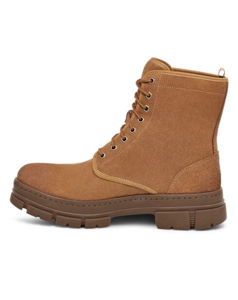 Boots en Velours de Cuir Skyvieservice cognac