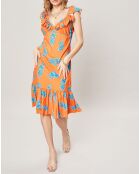 Robe Fleur d'Ete orange/bleu