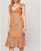 Robe Fleur d'Ete orange/bleu