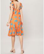 Robe Fleur d'Ete orange/bleu