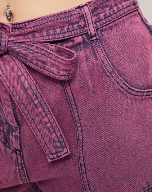 Short en jean Neige lilas