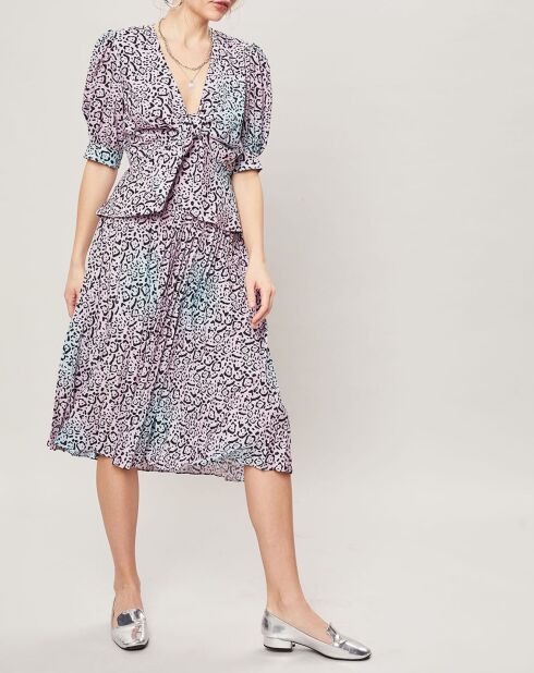 Top Panthère bleu/rose