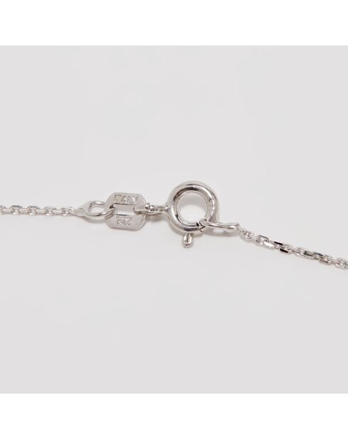 Pendentif Diamants 0.07 ct & Perle or blanc