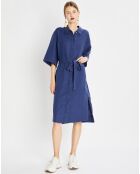 Robe Chemise 100% Lin Mid bleu moyen