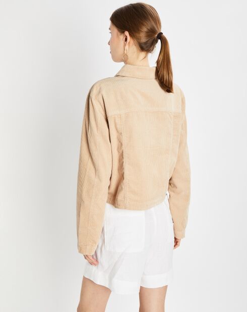 Veste courtes en Velours côtelé beige