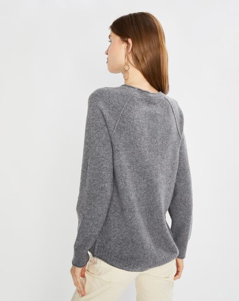 Pull en Laine mélangée col rond gris