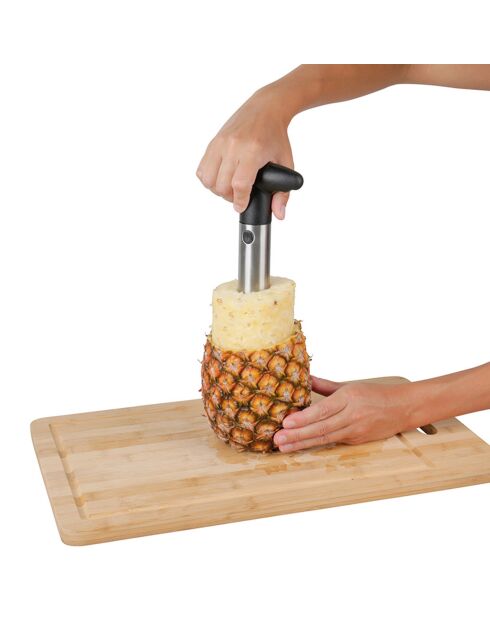 Coupe ananas en inox grise - D. 10x23.5 cm