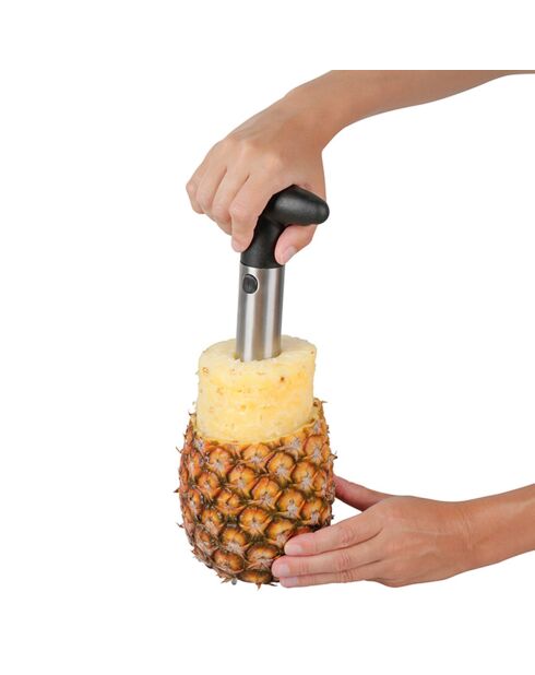 Coupe ananas en inox grise - D. 10x23.5 cm