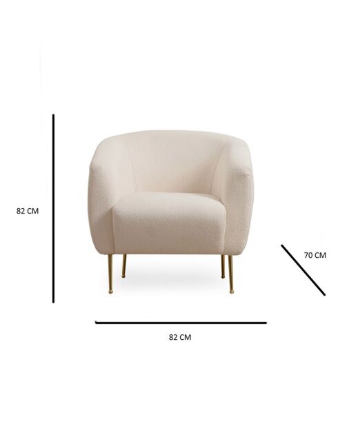 Fauteuil Eses crème - 70x82x82 cm