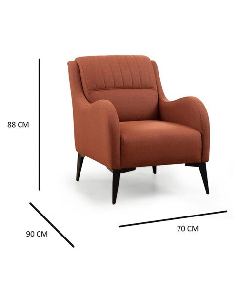 Fauteuil Kenzo rouge - 70x90x88 cm