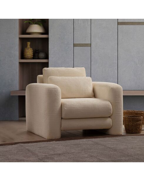 Fauteuil Lily beige - 98x97x73 cm