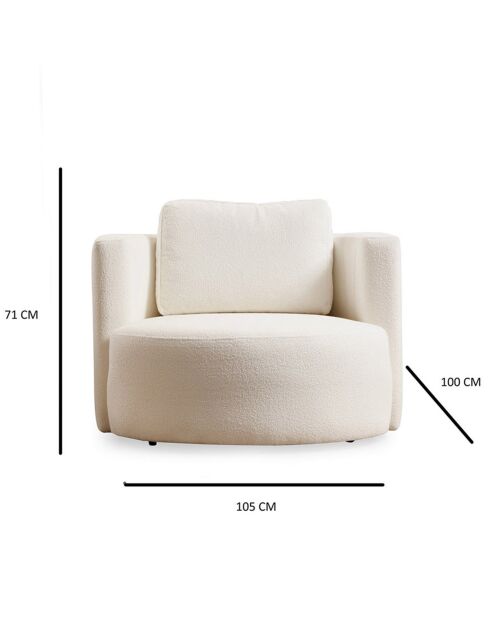 Fauteuil Asos crème - 105x100x71 cm