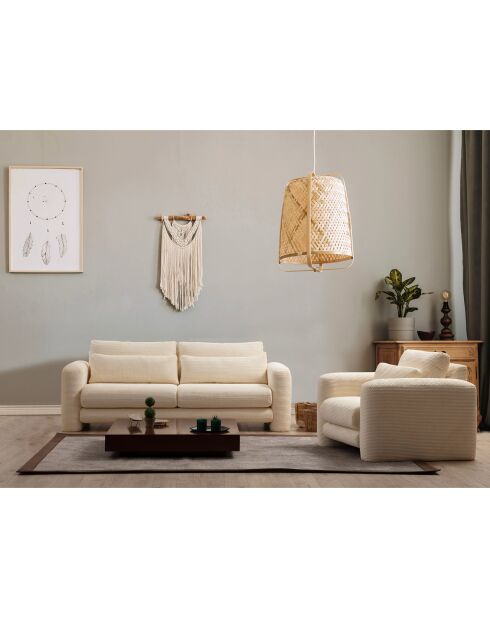 Canapé 2 places Lily beige - 180x97x73 cm