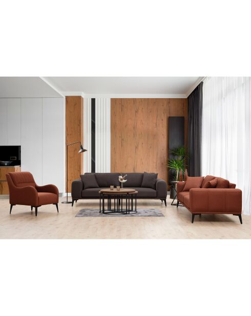 Canapé 3 Places Kenzo gris - 235x90x80 cm