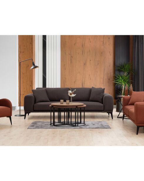 Canapé 3 Places Kenzo gris - 235x90x80 cm