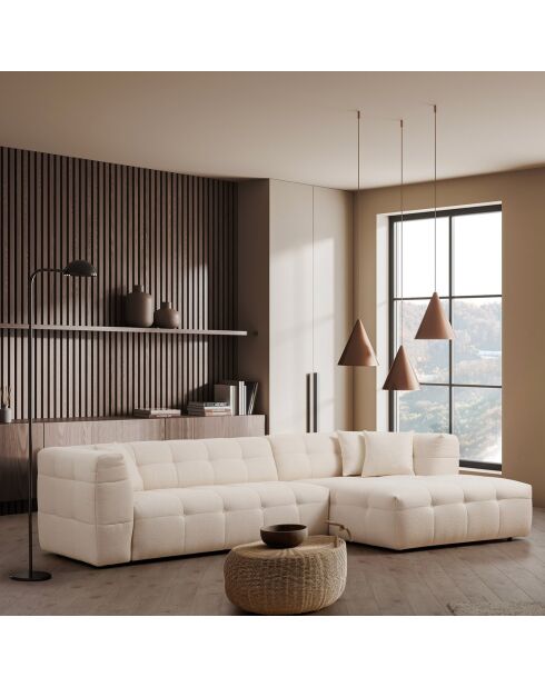 Canapé d'angle droit Cady beige - 300x150x72 cm