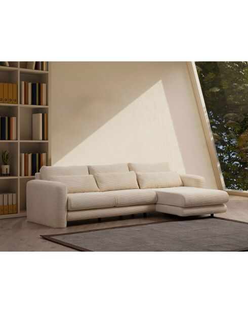 Canapé d'angle droit Lily beige - 290x165x73 cm