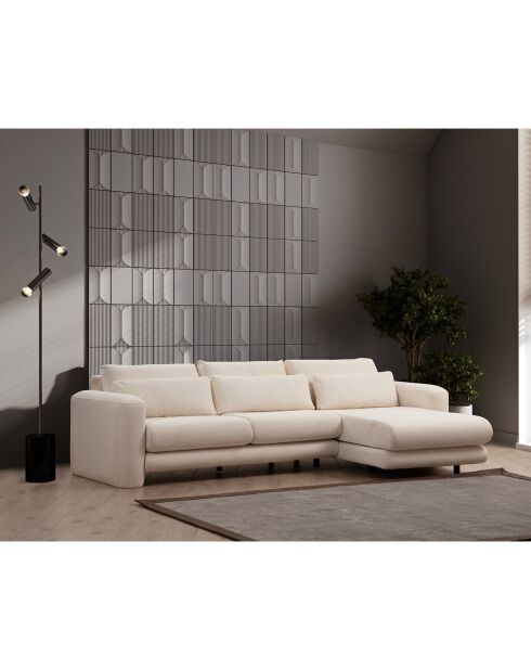 Canapé d'angle droit Lily crème - 290x165x73 cm