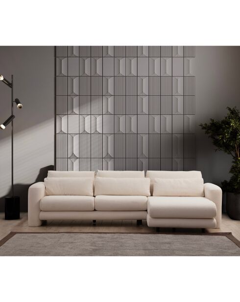 Canapé d'angle droit Lily crème - 290x165x73 cm