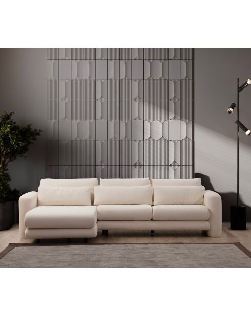 Canapé d'angle gauche Lily crème - 290x165x73 cm
