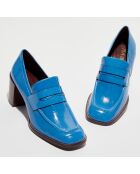 Mocassins en Cuir verni Mocla bleus - Talon 5,5 cm