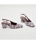 Slingbacks en Cuir Ning blanches - Talon 6 cm