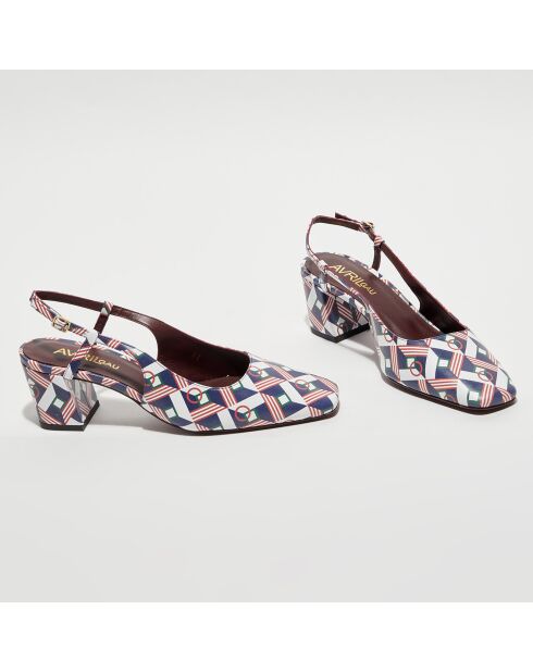 Slingbacks en Cuir Ning blanches - Talon 6 cm