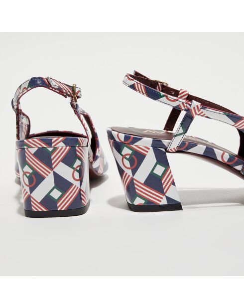 Slingbacks en Cuir Ning blanches - Talon 6 cm