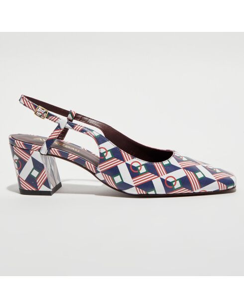 Slingbacks en Cuir Ning blanches - Talon 6 cm