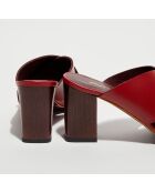 Mules en Cuir Omar rouge - Talon 8 cm