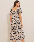 Robe Nina beige/noir/blanc