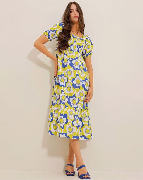 Robe Nina vert/bleu