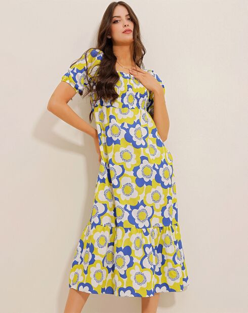 Robe Nina vert/bleu