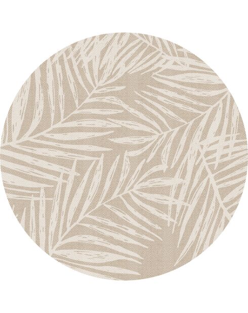 Tapis extérieur/intérieur Feuilles beige - D.100 cm
