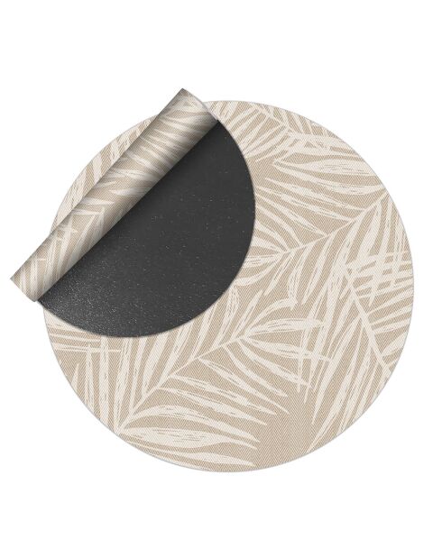 Tapis extérieur/intérieur Feuilles beige - D.100 cm