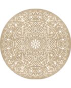 Tapis extérieur/intérieur Mandala Delhi beige - D.100 cm