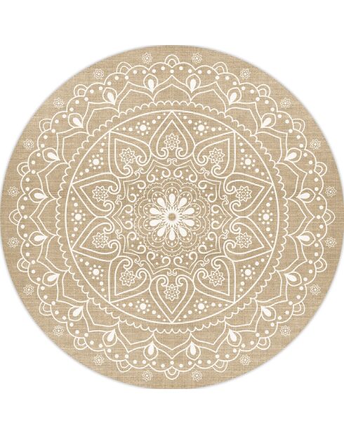 Tapis extérieur/intérieur Mandala Delhi beige - D.100 cm