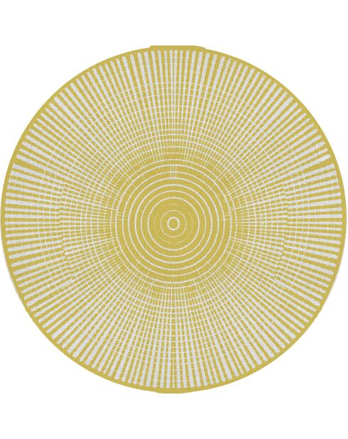 Hanoi geel vloerkleed voor buiten en binnen - D.100 cm