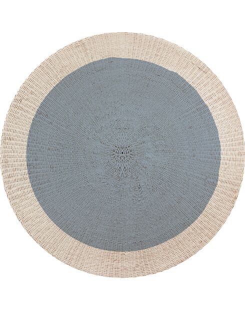 Tapis extérieur/intérieur Rattan blue multicolore - D.100 cm