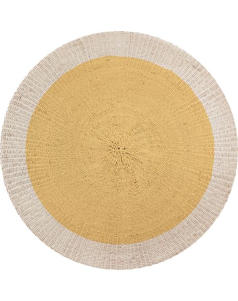 Tapis extérieur/intérieur Rattan yellow multicolore - D.100 cm