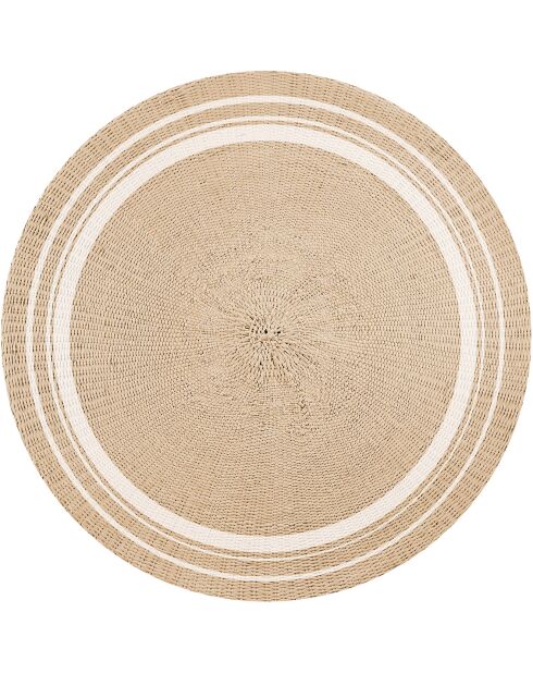 Bangkok 2 beige vloerkleed voor buiten en binnen - D.100 cm